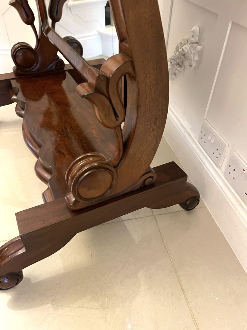 Large Antique Victorian Quality Mahogany Cheval Mirror - Image 5